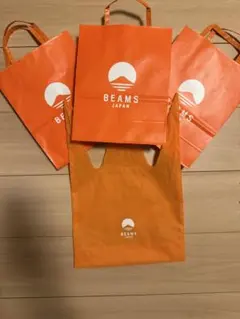 BEAMS オレンジ ショップ袋 4点セット