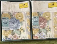 新品未使用　MICHAEL ROSALIO 花模様　綿100%毛布　2枚セット