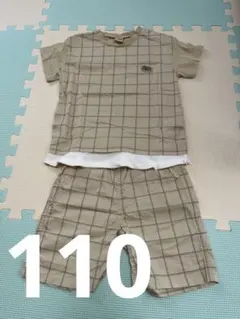 petit main セットアップ チェック ベージュ 美品 サイワッペン