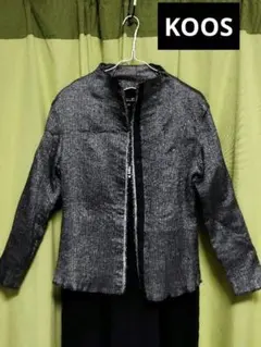 KOOS 個性的 銀糸入りボトルネックプリーツジャケット