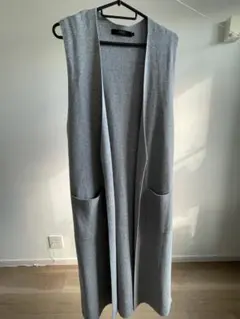 AZUL by moussy グレー ニットベスト ノースリーブ サイドスリット