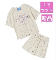 【新品】ジェラートピケ　アイス柄ワッフルプルオーバー&ショートパンツセット