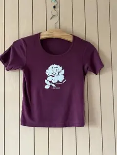 L'EST ROSE Tシャツ ボルドー バラ柄のサムネイル