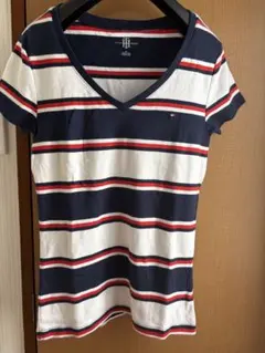 TOMMY HILFIGER ボーダー Vネック Tシャツ Sのサムネイル