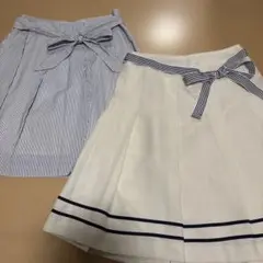 フレアスカート ひざ丈2枚セット