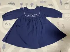 ネイビー ワンピース 月と星の刺繍 90