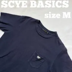 SCYE BASICS サイベーシックス 半袖 ポケT 紺 38 日本製のサムネイル