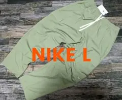 L ナイキ コットン カーゴパンツ 刺繍ロゴ ウーブン ワークパンツ オリーブ