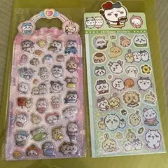 ちいかわ　3D立体　ぷっくりシールとキラキラステッカーの2枚セット