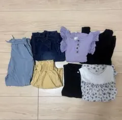 130女の子用トップス・ボトムス 7点まとめ売りのサムネイル