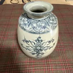 呉須絵　岡山造　染付 壺 花文様 陶器 飾り壺 呉須絵 岡山造 染付 壺 花文様 陶器 飾り壺 - メルカリ