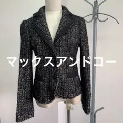 マックスアンドコー　ツイードジャケット　サテンライン入りのサムネイル