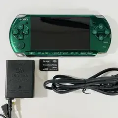 【極美品‼︎】PSP-3000 スピリティッドグリーン メモステ4GB 充電器付