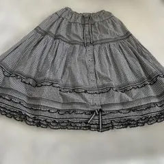 ピンクハウス　ギンガムチェック、ピコフリル　ロングスカート
