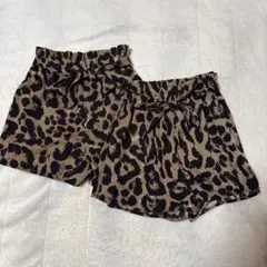 レオパード柄　ショートパンツ　キュロット