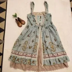 axes femme アクシーズ シフォン花柄スリットチュニック ワンピース