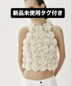 zara ホルターネックフラワートップス - メルカリ