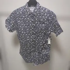【新品】OLD NAVY 半袖シャツ XS ネイビー/ホワイト　春夏　アロハ風のサムネイル
