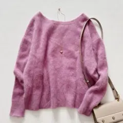 グリーンレーベルリラクシング ふわふわ シャギー ニット ピンク