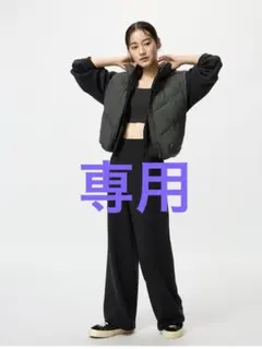 ユニクロウォームフリースストレートパンツ丈短めSブラック【オンライン完売商品】