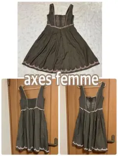【送料込み】axes femme 刺繍　ハート　薔薇　ワンピース　M