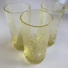 イエローガラス 円筒形グラスセット