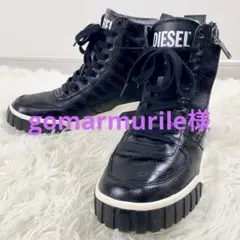 良品　ディーゼル　スニーカー　ブーツ　ハイカット　ロゴ　レザー　25.5㎝