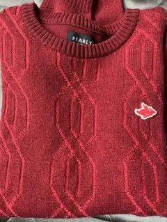 激安極美品　PEARLY GATES レッドニットセーター サイズ5のサムネイル
