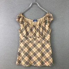 BURBERRY ウール ノバチェック ノースリーブカットソー 38 ベージュ