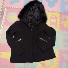 ZARA BASIC フード付きブラックジャケット