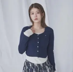 snidel Sustainableレイヤードニットプルオーバー