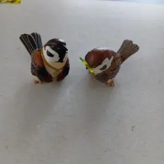 スズメ フィギュア 2体セット カプセルトイ