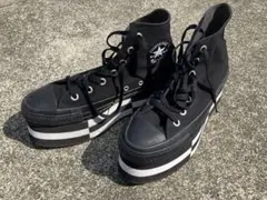 コンバース チェック柄厚底ハイカットスニーカー