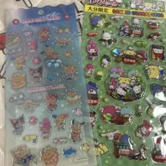 大分　ハーモニーランド限定　サンリオキャラクターズ ぷっくりシール 2枚セットのサムネイル