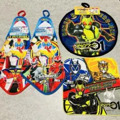 ループタオル　入園準備　戦隊ヒーロー 4枚セット　ハンドタオル　仮面ライダー