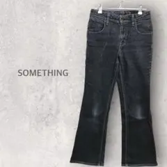 【サムシング】フレアデニムパンツ ジーンズ モードカジュアル シンプル おしゃれ
