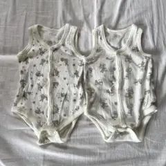 バースデイ cottoli 前開き 肌着 メッシュ ロンパース