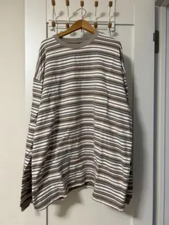 BEAMS ストライプ柄 ロングスリーブ　Tシャツ L