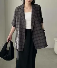 CAPRICIEUX LE'MAGE　ライトテーラージャケット　チェック
