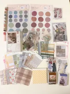 海外 コラージュ素材 シール 紙素材 紙もの まとめ売り 大量 Aセット