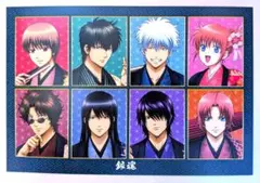 銀魂 片面花柄和装 ポストカード 坂田銀時 神楽 神威 新宿マルイ 集合