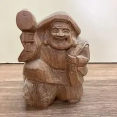 木彫り七福神大黒天置物縁起物昭和レトロ E-4 大黒天 木彫り 置物 縁起物 七福神 昭和レトロ 骨董品