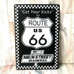 ブリキ看板☆ ROUTE66 ルート66 メインストリート US 2