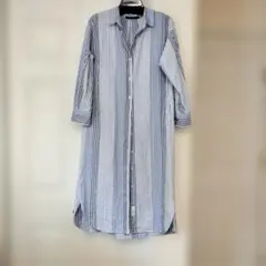 JETストライプ 長袖 シャツワンピース