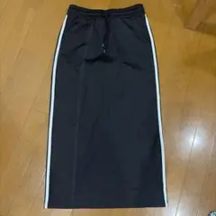 サイドライン ロングスカート ブラック Lのサムネイル