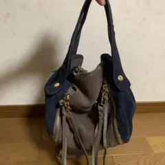 Hashibami ハシバミ　マシュマロ　スウェード2way レザーバック