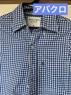 Abercrombie & Fitch アバクロ　ギンガムチェックシャツブルーS