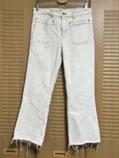 zara フロントポケット ストレートデニム 40 クリーム色
