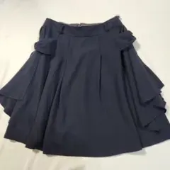 PATTERN 紺色 サイドリボン付き スカートのサムネイル