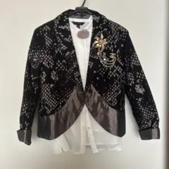イッセイミヤケ　ジャケット　黒系変わり織のサムネイル